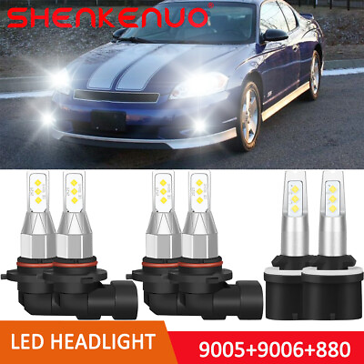 #ad For Chevy Monte Carlo 2000 2005 6X LED Headlight High Low Fog Light Bulbs $30.98