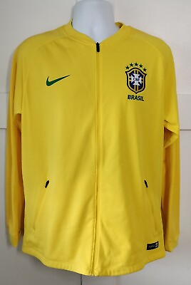 #ad Nike CBF Brasil Mens Lg Anthem World Cup Training Jacket Yellow Full Zip Soccer $39.95