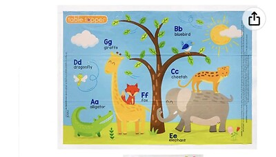 #ad Disposable Stick on Placemats 8 Pack for Baby amp; Kids Animal Alphabet Theme $10.00