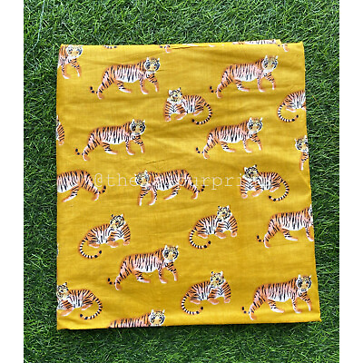 #ad 10 yards cotton Animal Print Yellow Fabric Fabric Dress Making Sewing Material $52.19