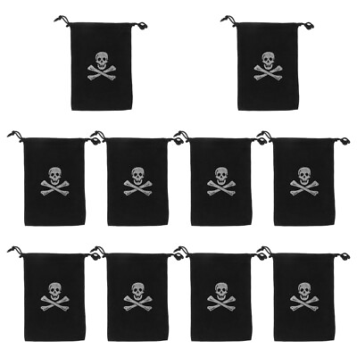 #ad 10Pcs Pirate Candy Pouch Bags Bulk Halloween Party Gift Bags $9.99