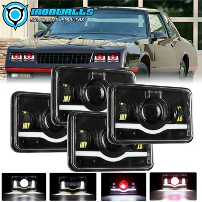 #ad 4PCS 4x6quot; DOTLED Headlights Hi Lo DRL Turn for Chevrolet Monte Carlo 1980 1988 $84.98