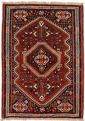#ad Red Tribal Design Farmhouse Decor 3#x27;5X5 Oriental Rug Boho Hand Knotted Carpet $331.35