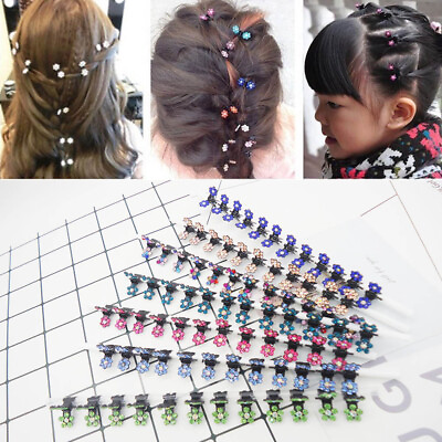 #ad 1PC Girls Child Sweet Rhinestone Crystal Flower Mini Hair Claws Clips Clamps C $0.99