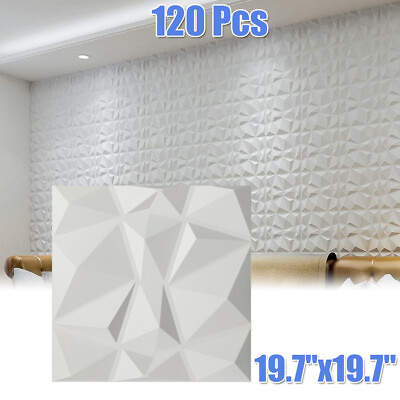 #ad 120X Modern Decorative Wall Panel 3D Effect Wall Decor PVC Panel Cladding Panels $335.99
