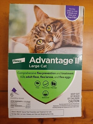 #ad Advantage II for Large Cats over 9 Lbs 6 Pack FLEA CONTROL $68.99