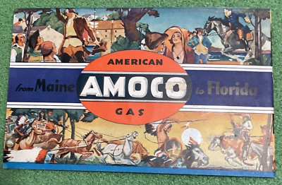 #ad One Vintage NOS Amoco 1937 American Gas The American Historical Stamp Album $3.50