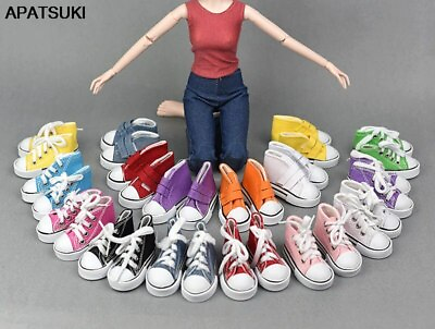 #ad 7.5cm Canvas Shoes For 1 4 BJD Doll Mini Shoes Sneakers For 16 Inch Sharon Doll $5.58