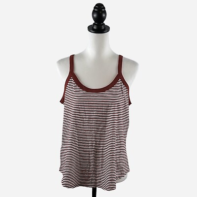 #ad LOFT Womens “Vintage Soft” Style Tank Top Striped 100% Cotton 566626 Size L NEW $16.95