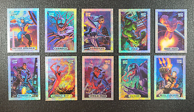 #ad #ad 1994 Marvel Masterpieces Silver Holofoil Complete Set of 10 $44.99