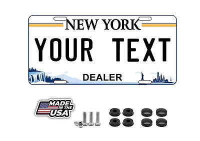 #ad CUSTOMIZE THIS NEW YORK LICENSE PLATE ANY TEXT YOU WANT novelty Dealer plates $11.95