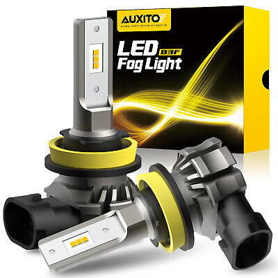 AUXITO Lamp H11 H8 H9 Amber Yellow LED Fog Light DRL Bulbs Super Bright 6000LM $27.99