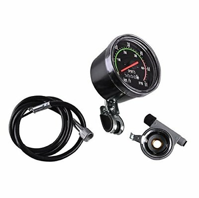 #ad Black Classic Resettable Analog Speedometer Odometer Bike Bicycle Mechanical Wat $18.20