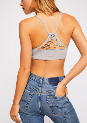 #ad Free People Intimately Seamless RacerBack Bra Top in Heather Grey $30 FF 218 $21.60