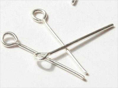 #ad 50 vintage silver tone loop chandelier jewelry eyepins hangers findings 16mm $2.50
