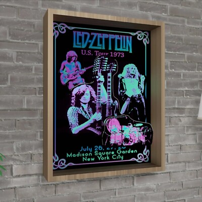 #ad Led Zeppelin 3D Layered Posters New Framed 14#x27;#x27;x11#x27;#x27; $139.00