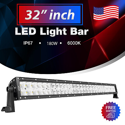 LED 32quot; Inch 180W Dual Row Driving Light Bar Off Road Spot Flood Trucks FOR Ford $54.50
