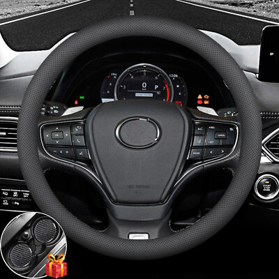 #ad 15quot; 38cm Car Steering Wheel Cover Genuine Leather Car Accessories for Lexus $31.99