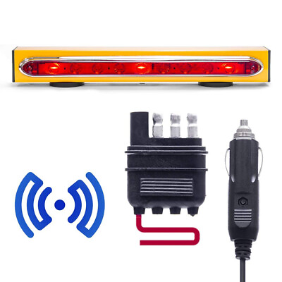 #ad Wireless Tow Trailer Light Bar 19quot; Rechargeable 4 Pin Flat Ultra Bright LED $178.98