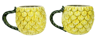 #ad OCI Fitz and Floyd Yellow Chrysanthemum Coffee Tea Mugs Set of 2 Japan $19.99