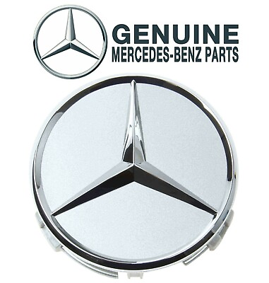 #ad Genuine NEW Center Hub Cap for Alloy Wheel Burnished Silver Plastic For Mercedes $22.86