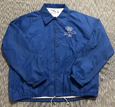 #ad vintage 1984 Chalk Line jacket blue satin fleece lined snap buttons Size XL $29.99