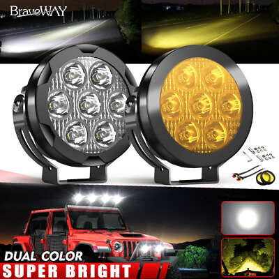 #ad 4.5inch Round LED Light Bar Spot Beam Pods Driving Fog Lamp Offroad ATV UTV Pair $82.12