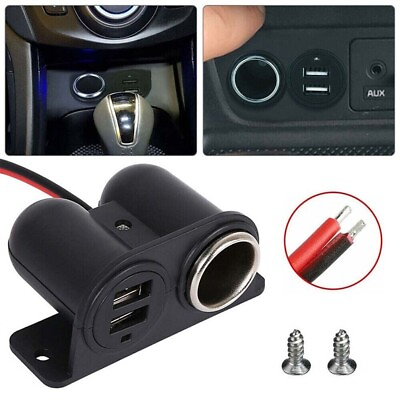 #ad Dual USB Cigarette Lighter Socket Splitter 12V Car Charger Power Outlet Adapter $6.99