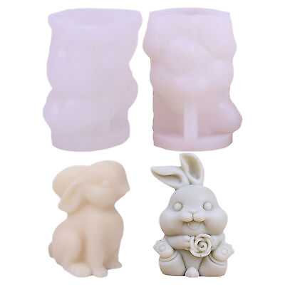 #ad Bunny Candle Mold Silicone Bunny Chocolate Mold Easter Bunny Silicone Home Decor $8.81