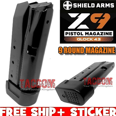 SHIELD ARMS Z9 MAGAZINE for Glok 43 STEEL MAG 9 ROUNDS USA G43 POWERCRON $49.00