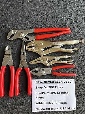 #ad snap on pliers set blue point Wilde USA locking needle nose cutter 6PC $170.00