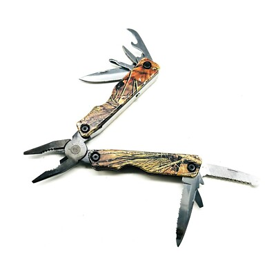 #ad Mossy Oak Folding Multi Tool Pliers Knife Saw Screwdriver Bottle Opener $11.18
