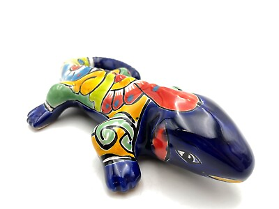 #ad Talavera Pottery Iguana Mexican Pottery Indoor Outdoor Home Decor Length 12.25quot; $50.00