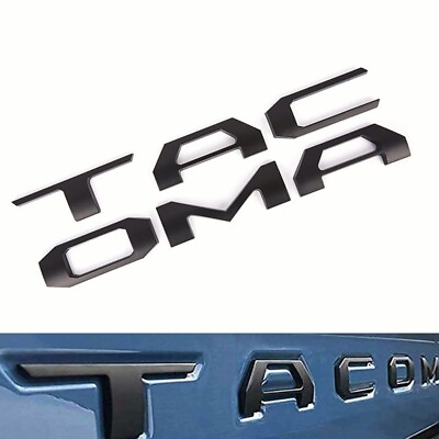 #ad Tailgate Emblem Letter for TACOMA 2016 2023 Matte Black Raised Decal Sticker Set $16.39