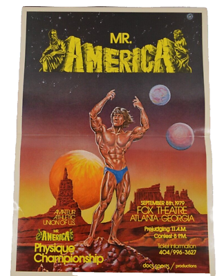 #ad Mr. America Bodybuilding Poster Fox Theatre Atlanta GA 1979 Championship 28x20quot; $44.99
