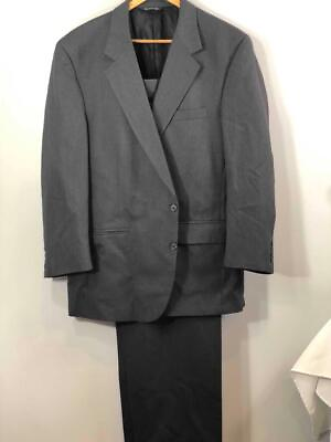 #ad BURBERRY Stripes Pattern 100% Pure Wool Dark Gray Two Pieces Men#x27;s Suits Sz XL $159.99