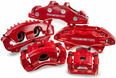 #ad Front S4071 Pair of High Temp Red Powder Coated Calipers $195.99