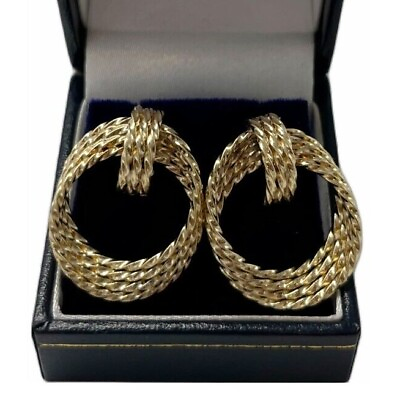 #ad 14k Gold Rope Hoop Earrings $418.50