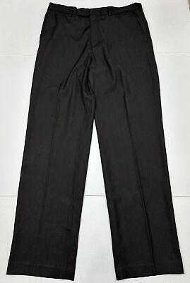 #ad Perry Ellis Dark Gray Micro Weave Dress Pants Men Size 34x34 Measure 33x33 $12.94