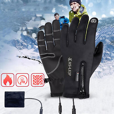 #ad USB Electric Heated Gloves Winter Warm Non Slip Touch Screen Bike Cycling Gloves $16.63