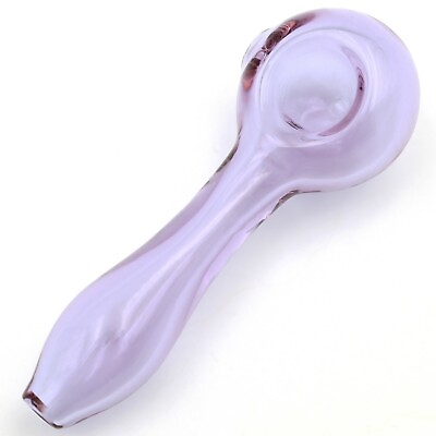 #ad 4quot; Glass Smoking Pipe Clear Purple quot;Basic Seriesquot; Spoon Pipes Bowls Smoke Bowl $11.99