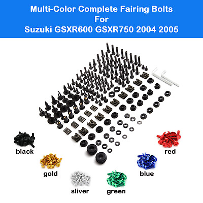 #ad Fit For Suzuki GSXR600 GSXR750 2004 2005 K4 Fairing Bolts Fastener Screws Kit $19.99