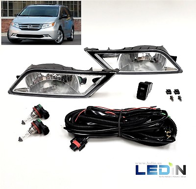 Clear Lens Fog Light For 2011 2013 Honda Odyssey Switch Bulbs Bezel Wire Harness $68.98