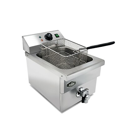 #ad KWS DY 8 Commercial 1750W Electric Deep Fryer with Faucet Drain Valve System $299.00