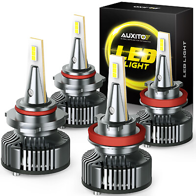#ad AUXITO Combo White 6000K LED Headlight Kit 9005 H11 Bulbs High Low Beam New $83.99