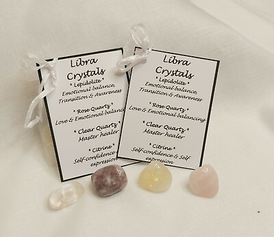 #ad Libra Zodiac Crystal Kit Healing Crystal Set Libra Star Sign Gift GBP 7.00