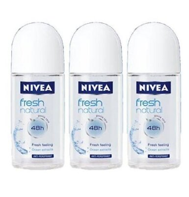 #ad Nivea Fresh Natural 48 Hours Deodorant Roll on 50 Ml. 3 Pack l $37.69