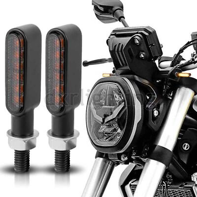 #ad LED Motorcycle Mini Turn Signal Amber Light Blinker Smoke For Cafe Racer Bobber $13.48