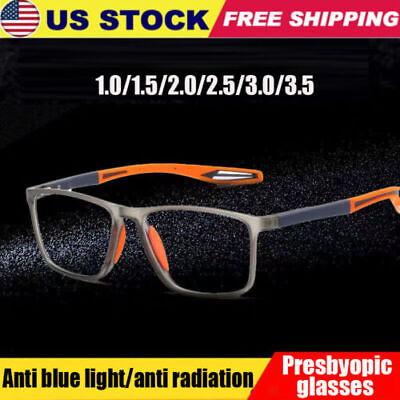 #ad Men TR90 Anti blue Light Square Reading Glasses Sport Lightweight Glasses New $6.92