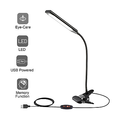 #ad #ad Dimmable Flexible USB Clip On Led Desk Lamp Table Reading Book Lamp 5W Light USA $13.00
